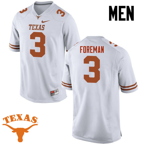 Men #3 Armanti Foreman Texas Longhorns College Football Jerseys-White